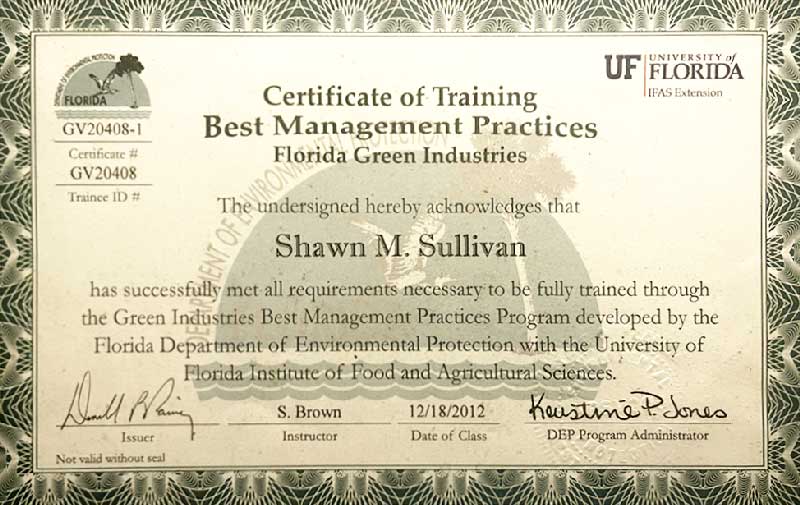 Davie Tree Service EPA Certificate Davie Tree Service EPA Certificate